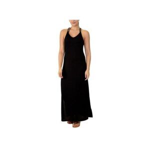 Miken Swim Cover Up Womens Size M Black Halter Maxi Beach Dress Sleeveless